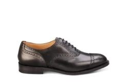 Cambridge JS9518 Brogue Toecap Oxford City Shoe - Black (Multiple Width Fittings)