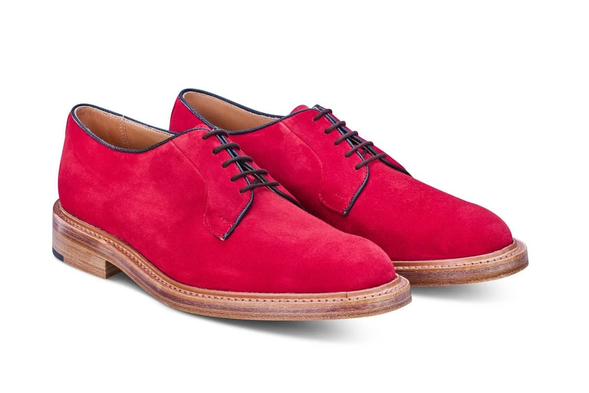 Robert Derby Shoe - Bright Red Castorino Suede 3 Robert Derby Shoe - Bright Red Castorino Suede - Image 3