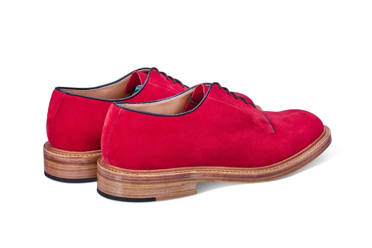 Robert Derby Shoe - Bright Red Castorino Suede 4 Robert Derby Shoe - Bright Red Castorino Suede - Image 4