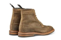 Simon Longwing Brogue Boot - Peanut Reverse Suede -Men Shoes Store simon longwing brogue boot peanut reverse suede 176384