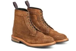 Simon Longwing Brogue Boot - Snuff Repello Suede -Men Shoes Store simon longwing brogue boot snuff repello suede 332632