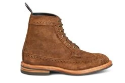 Simon Longwing Brogue Boot - Snuff Repello Suede