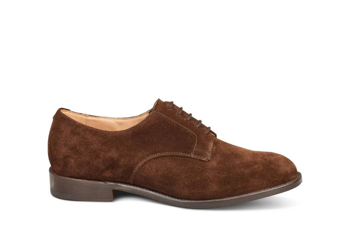Wiltshire Plain Derby City Shoe - Chocolate Repello Suede 1 Wiltshire Plain Derby City Shoe - Chocolate Repello Suede